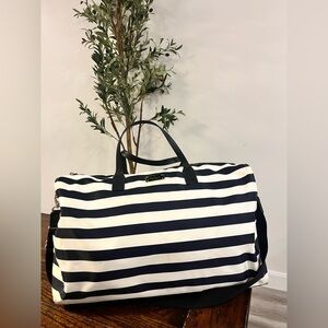 Kate Spade Navy and White Striped Travel Bag
